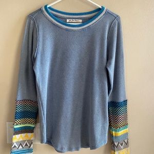 Free People Thermal Top with Boho Sleeves XL